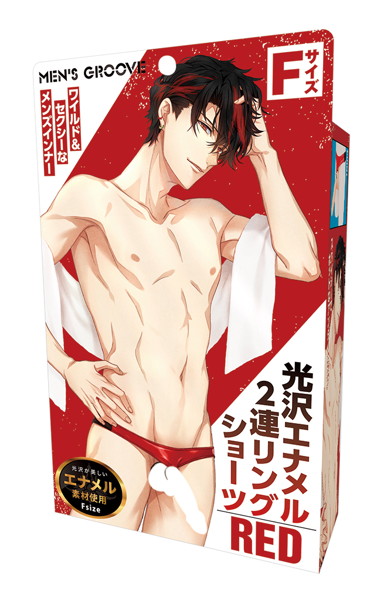 MENG17光沢ｴﾅﾒﾙ2連ﾘﾝｸﾞｼｮｰﾂ ﾚｯﾄﾞ